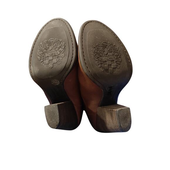 Vince Camuto Braden Brown Leather Rider Boots Sz 7.5 Wood Block Heel Equestrian - Picture 6 of 7